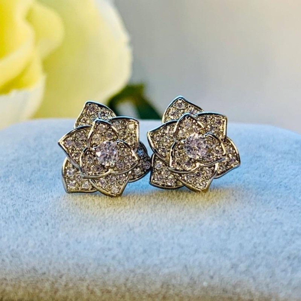 Sterling Silver Floral Earrings